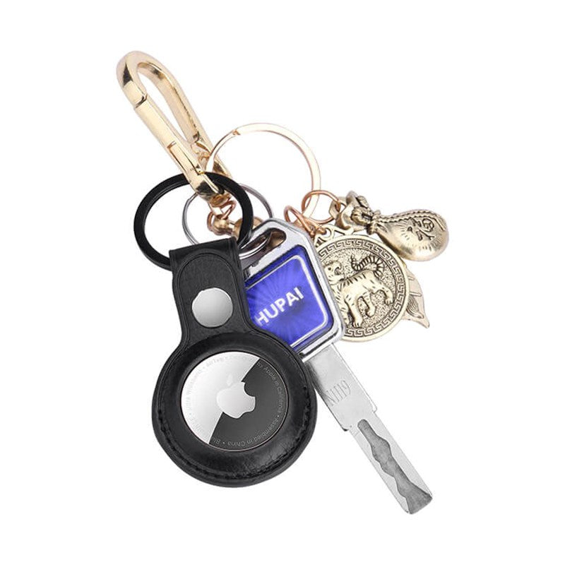 Onsala AirTag LeatheretteHolder w. Key Ring - Black