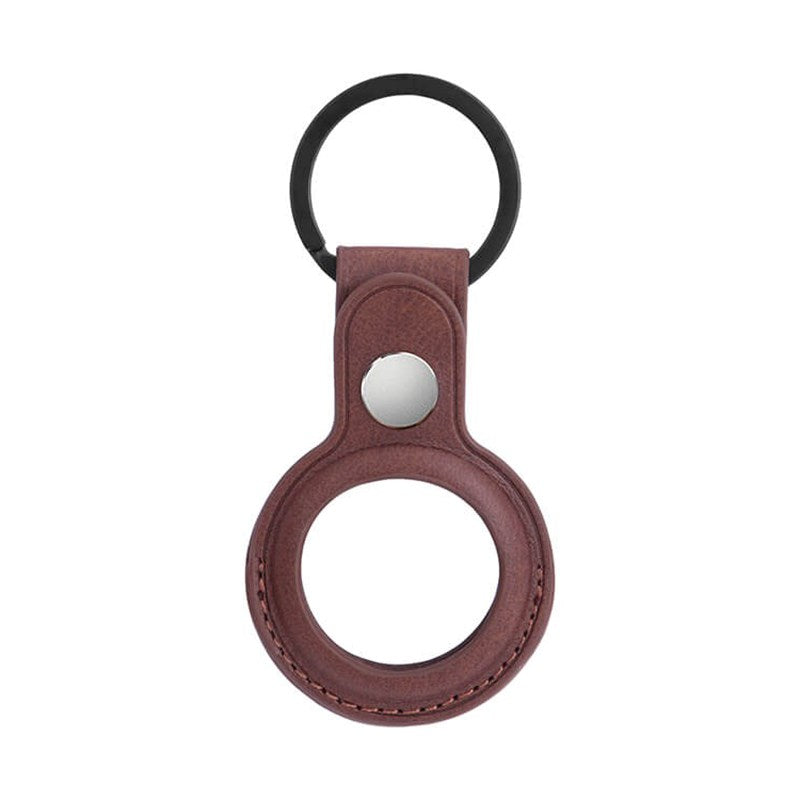 Onsala AirTag Leatherette Holder w. Key Ring - Brown