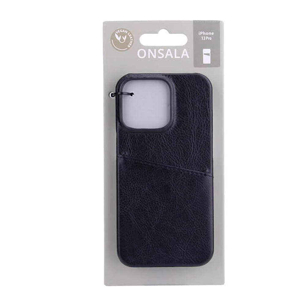 iPhone 13 Pro Onsala Collection Leather Case w. Card pocket - Black
