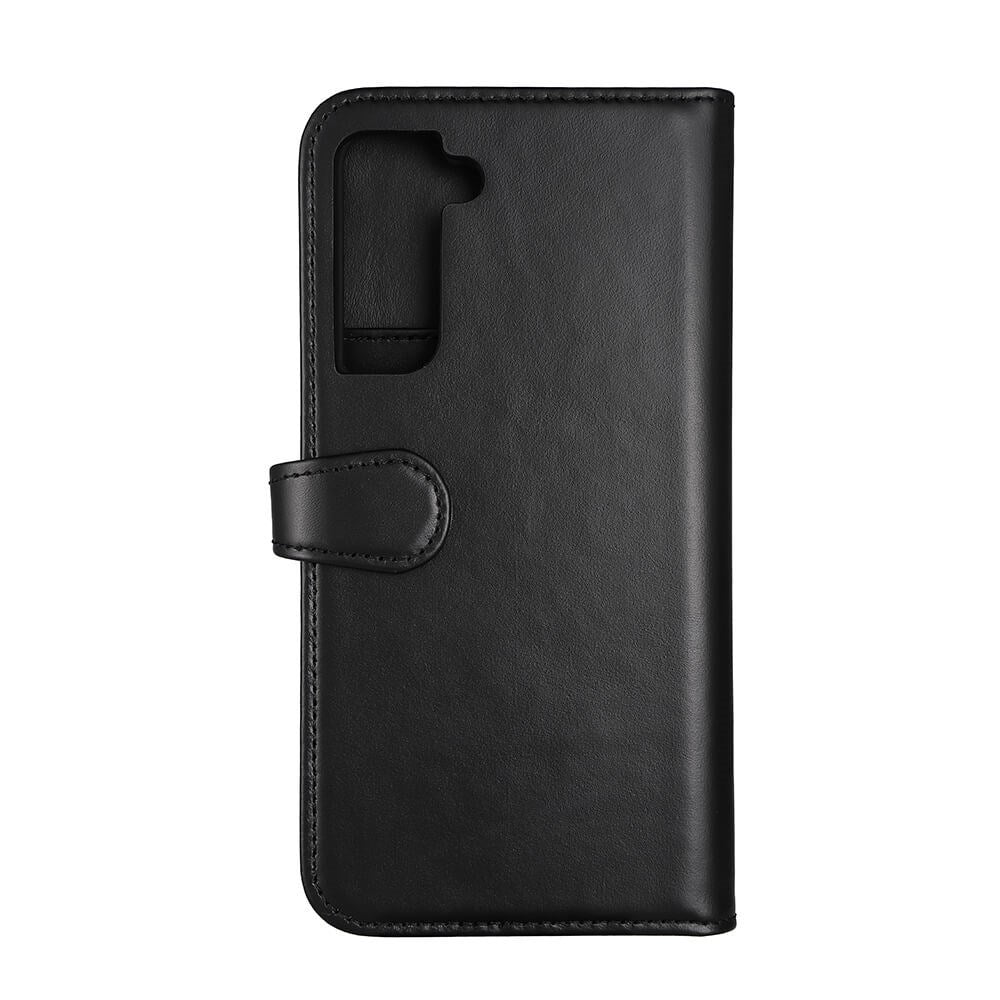 Samsung Galaxy S21 FE Buffalo Wallet Genuine Leather Magnet Wallet Case - Black