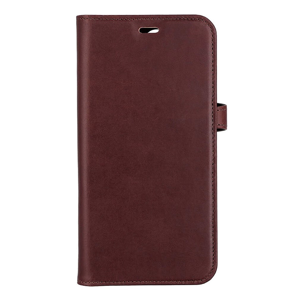 iPhone 14 Pro Max Buffalo Wallet Genuine Leather Magnet Wallet Case - Brown