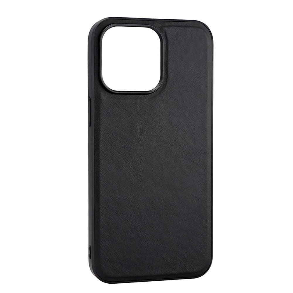 iPhone 15 Pro Max Buffalo Genuine Leather Case - MagSafe Compatible - Black