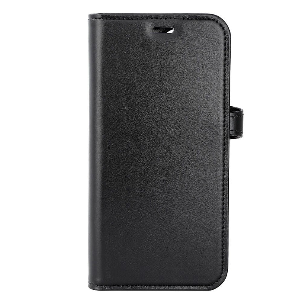 iPhone 15 Buffalo 2-in-1 Wallet Genuine Leather Magnet Flip Case with Wallet - Black