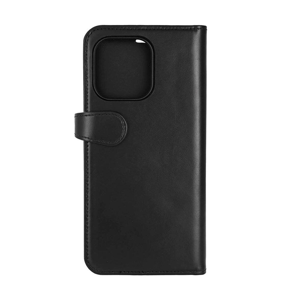 iPhone 16 Pro Max Buffalo 2-in-1 Wallet Genuine Leather Magnet Flip Case with Wallet - MagSafe Compatible - Black