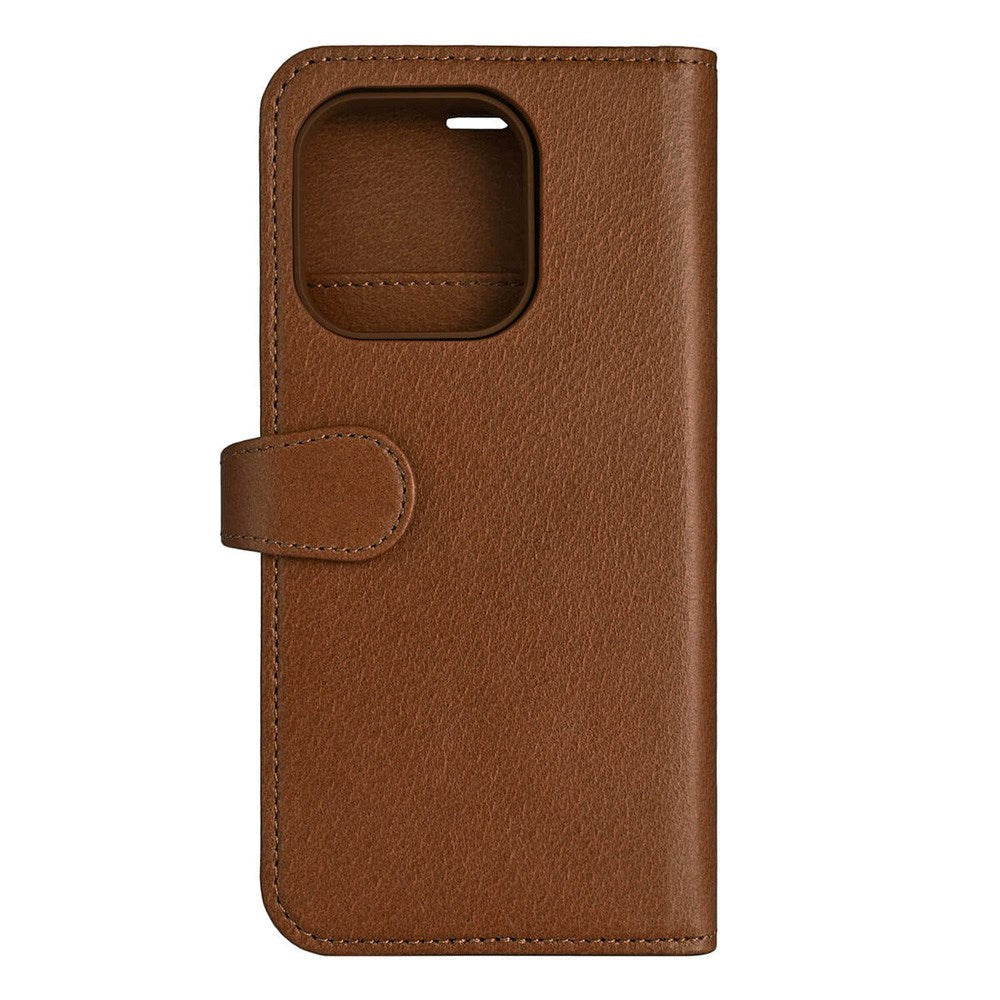 iPhone 16 Pro Buffalo 2-in-1 Wallet Genuine Leather Magnet Flip Case with Wallet - MagSafe Compatible - Brown