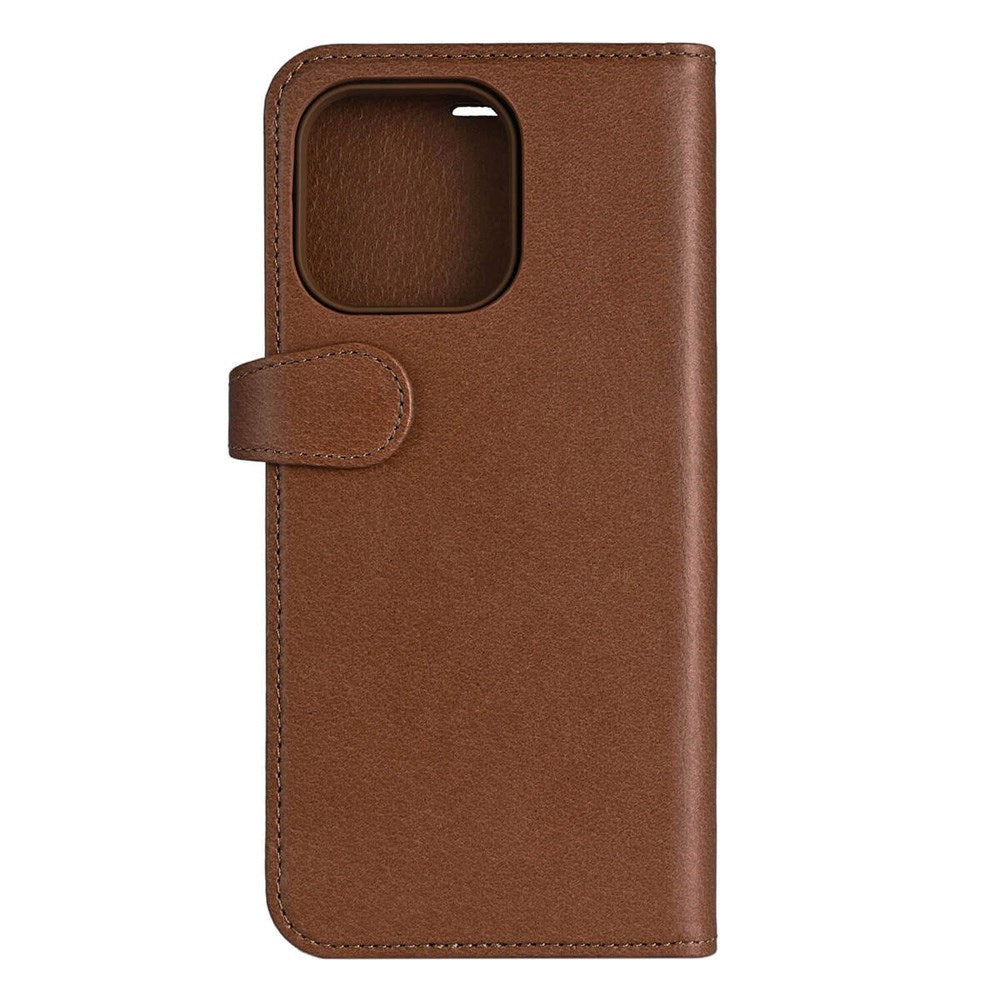 iPhone 16 Pro Max Buffalo 2-in-1 Wallet Genuine Leather Magnet Flip Case with Wallet - MagSafe Compatible - Brown