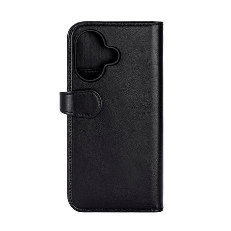 iPhone 17 Buffalo 2-in-1 Genuine Leather Flip Case - Black