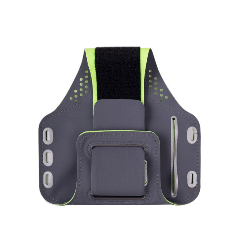 GEAR Universal Running Armband for Mobile with Pocket for Key & Reflective Edge (Max. Mobile: 70 x 140mm) - Grey / Green