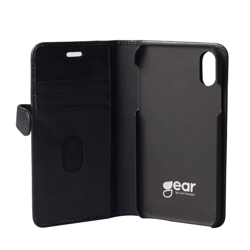 iPhone XR Buffalo Wallet Genuine Leather Magnet Wallet Case Black