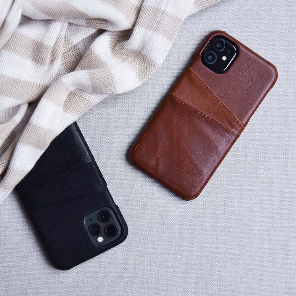 iPhone 11 Onsala Collection Phone Case w. Card Holder / Leather - Black