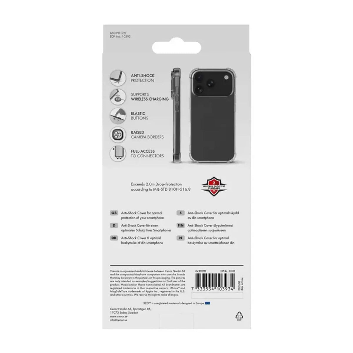 iPhone 18 Pro / 17 Pro X2O Anti-Shock Case - Transparent
