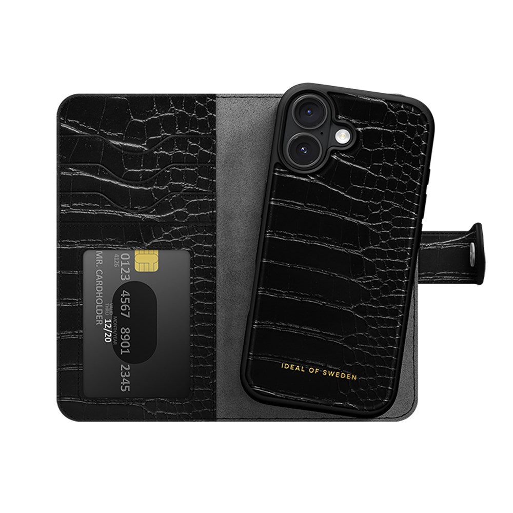 iDeal Of Sweden iPhone 16 - MagSafe - Magnet Wallet+ Case - Black Croco