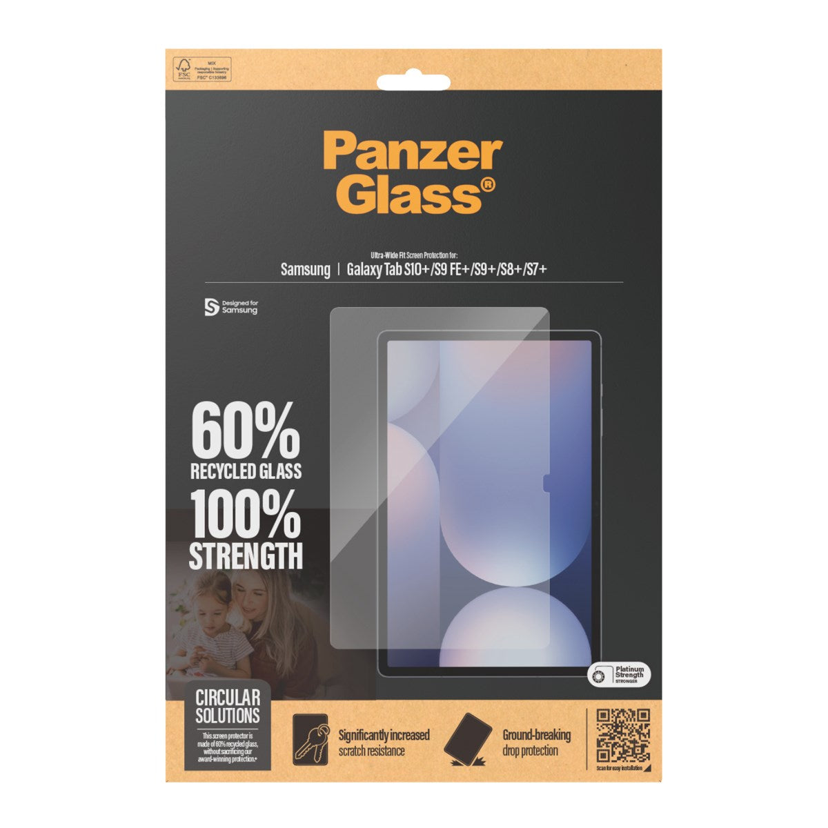 PanzerGlass® for Samsung Galaxy Tab S7+ (Plus) / S8+ (Plus) / S9+ (Plus) / S10+ (Plus) - Ultra Wide Fit