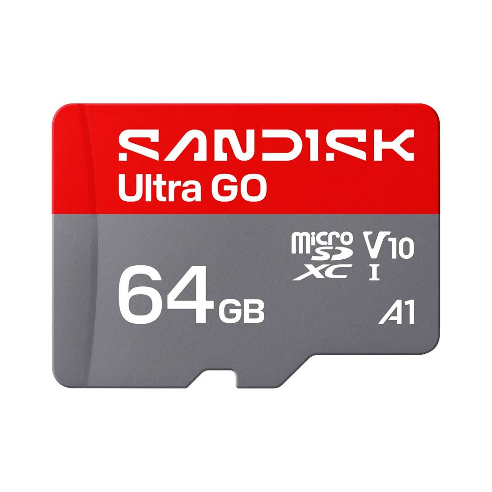 SanDisk MicroSD Ultra Go Memory Card - 64GB - Red / Grey