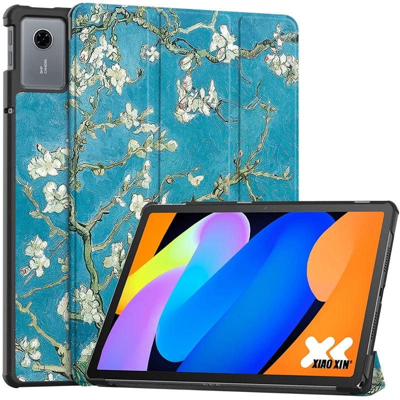Lenovo Idea Tab 11 EIDERWOOD Leather Flip Case with Motif - Flowers