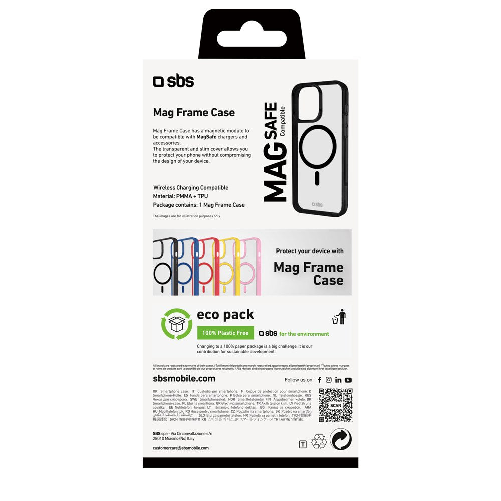 iPhone 16 Pro Max SBS Mag Frame Case - MagSafe Compatible - Transparent / Black