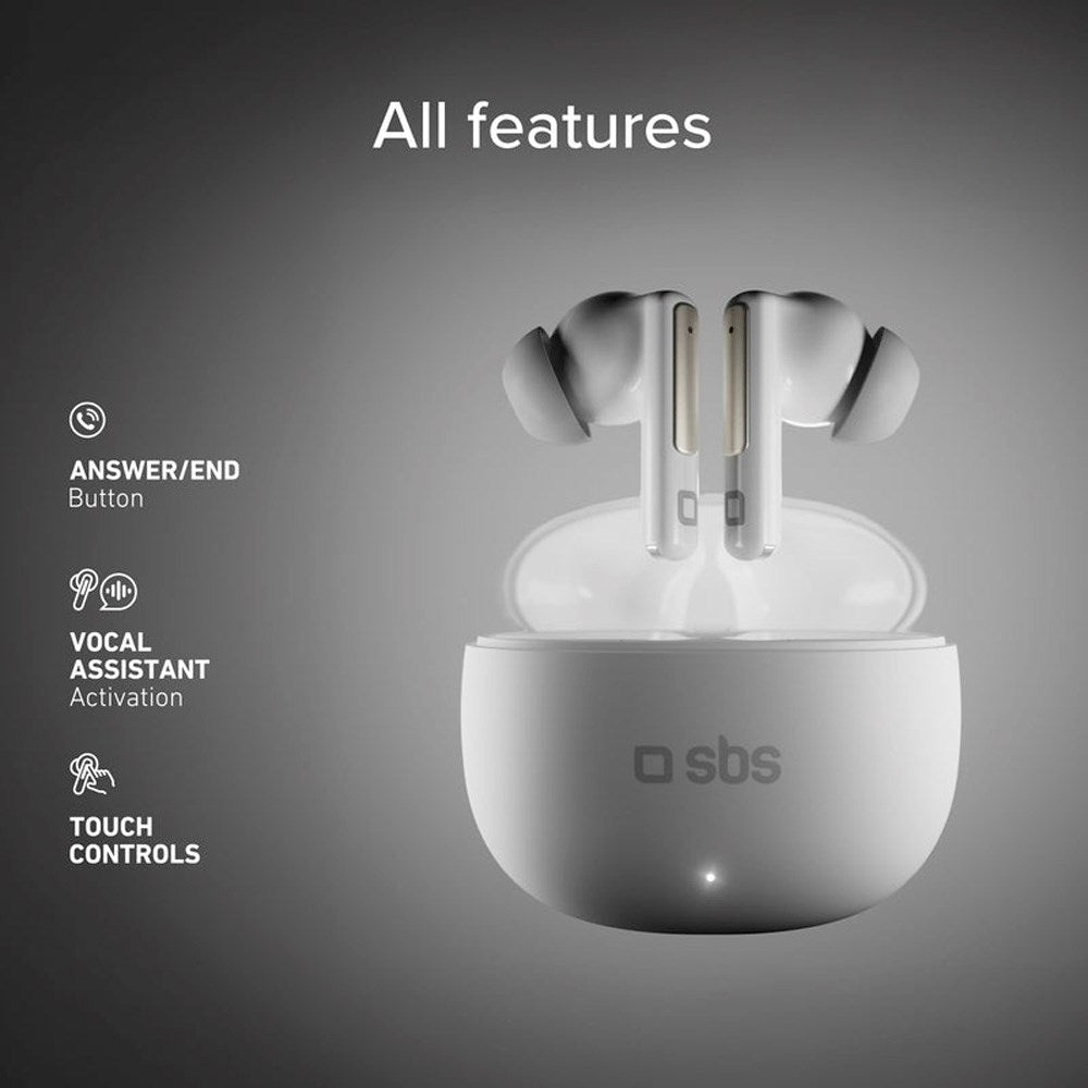 SBS - True Wireless Headphones with AI - White