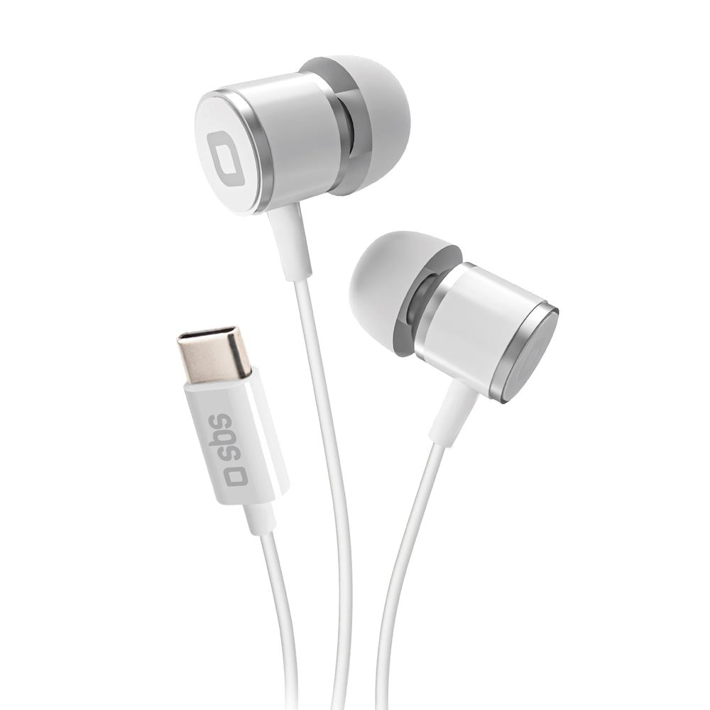 SBS Studio Mix 100 Headphones In-Ear with USB-C & Microphone - White