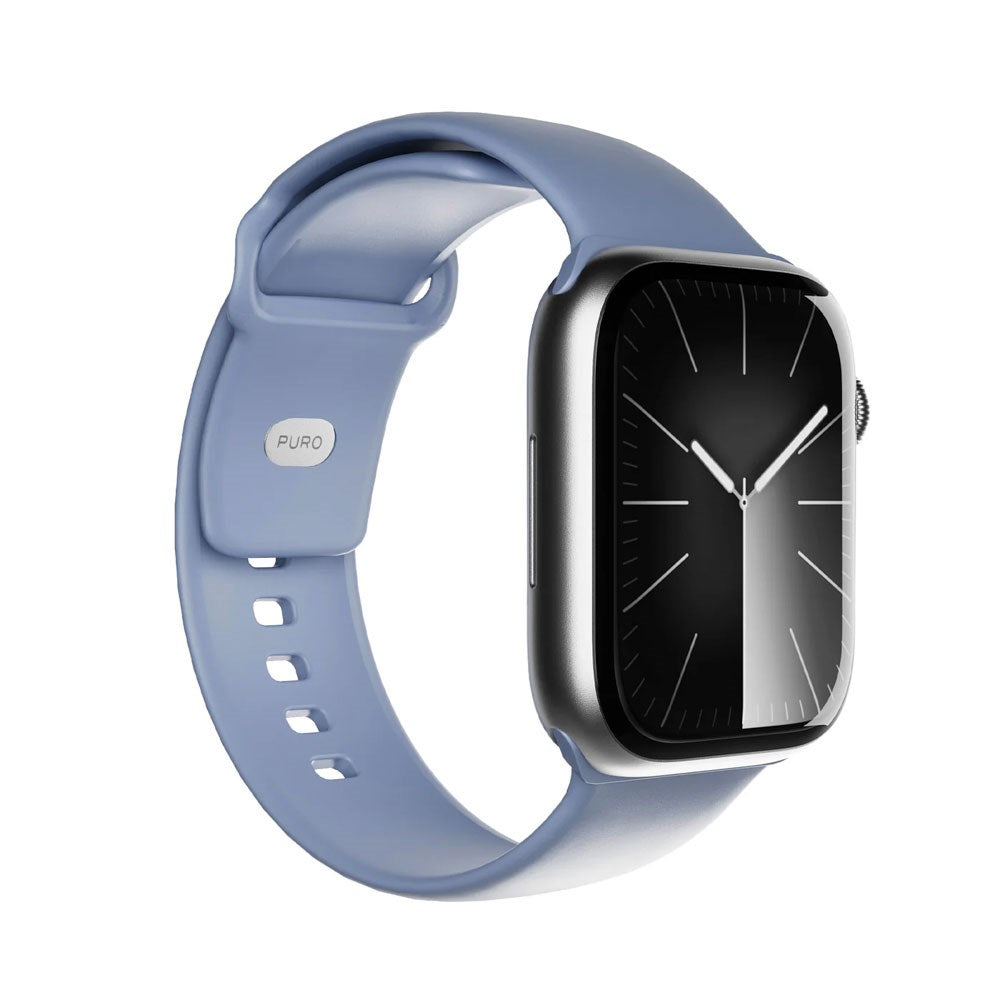 Apple Watch (42/44/SE/45/46/49mm) Puro ICON Silicone Watch Strap - Ice Blue