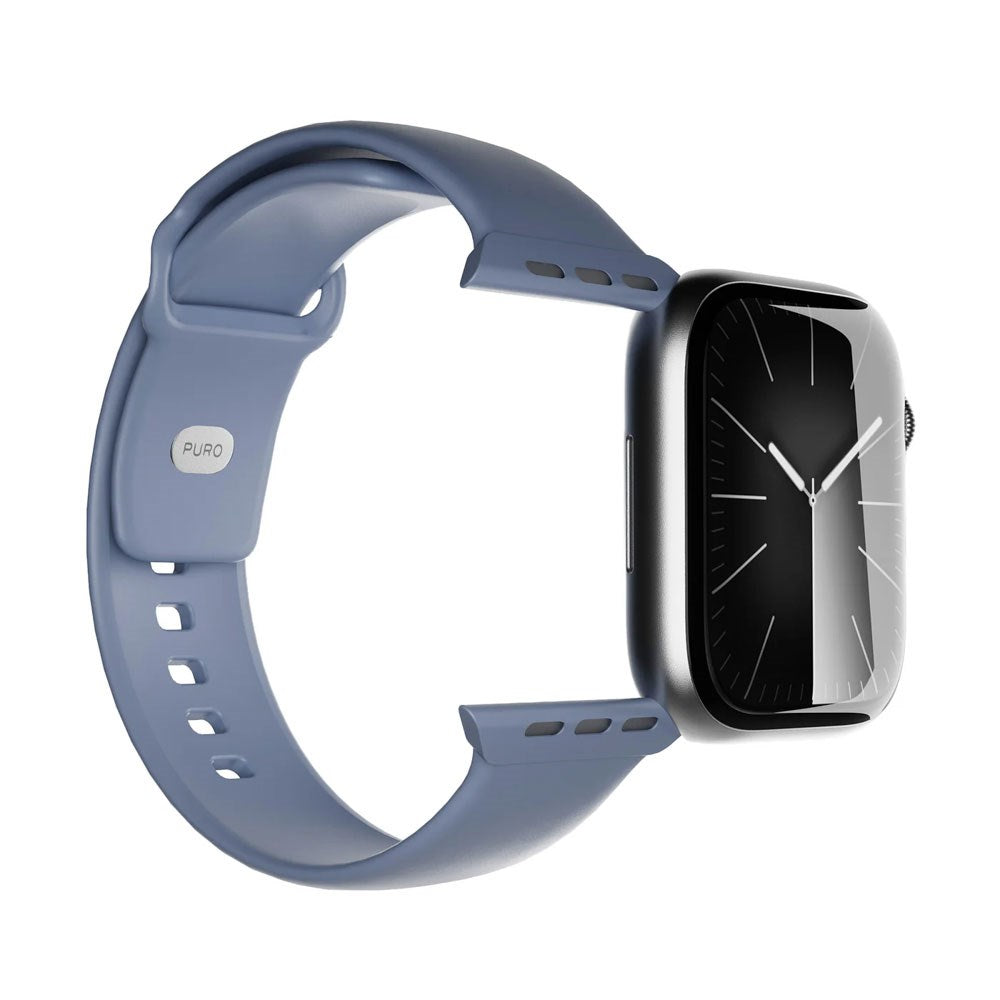 Apple Watch (42/44/SE/45/46/49mm) Puro ICON Silicone Watch Strap - Ice Blue