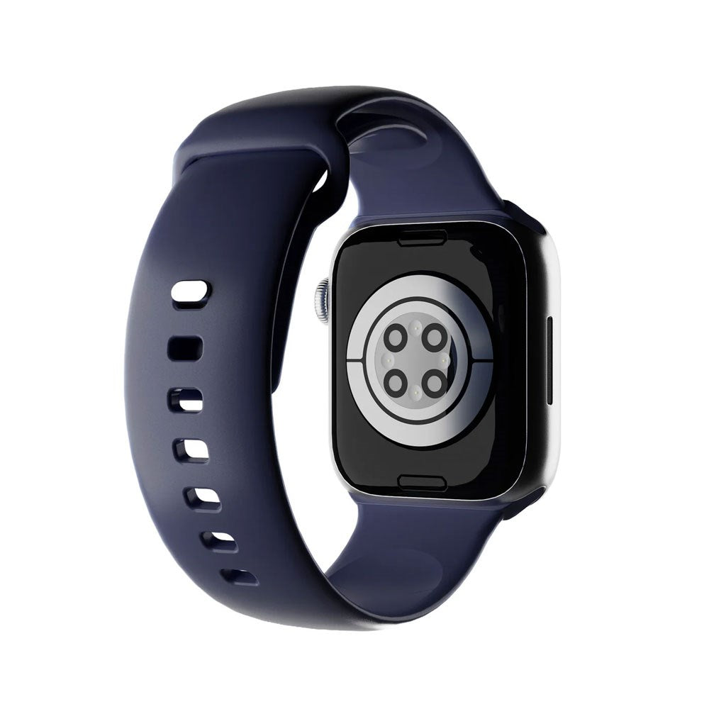 Apple Watch (42/44/SE/45/46/49mm) Puro ICON Silicone Watch Strap - Crown Blue