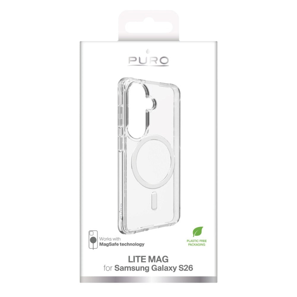 Samsung Galaxy S26 PURO LITE MAG Hybrid Case - MagSafe Compatible - Transparent