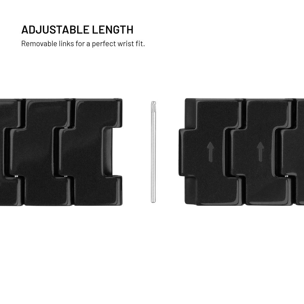 Fixed Universal Quick Release Resin Smartwatch Strap (22mm) - Black