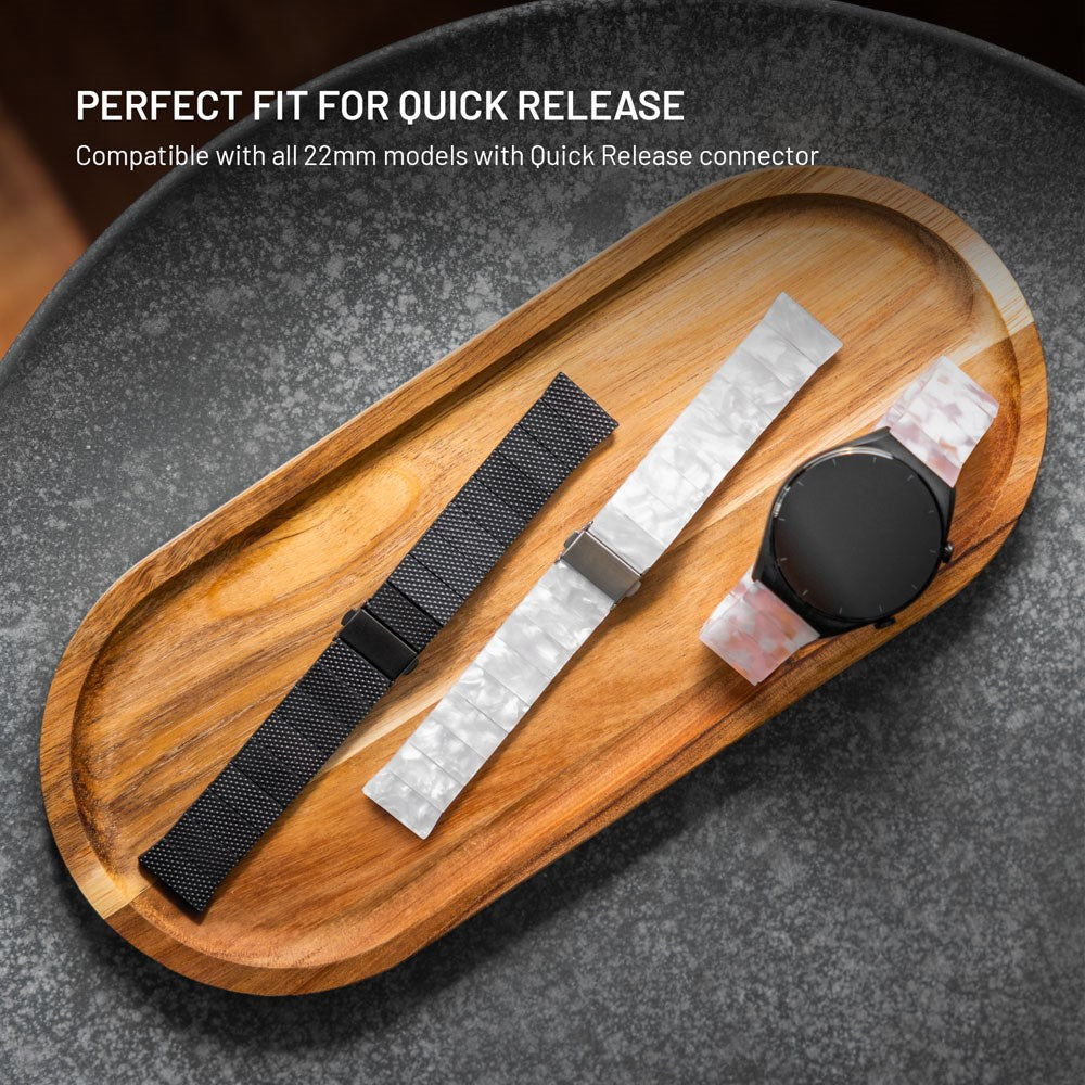 Fixed Universal Quick Release Resin Smartwatch Strap (22mm) - Pink
