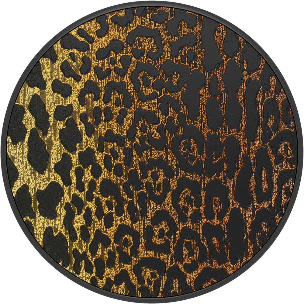 POPSOCKETS PopGrip Original Embossed Metal Leopard Removable Grip with Stand Function