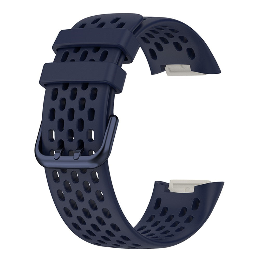 Fitbit Charge 6 / 5 Silicone Strap w. Holes - Blue