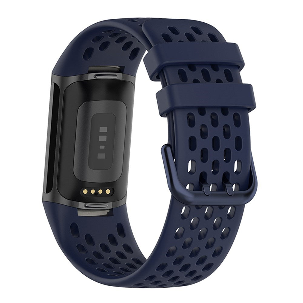 Fitbit Charge 6 / 5 Silicone Strap w. Holes - Blue
