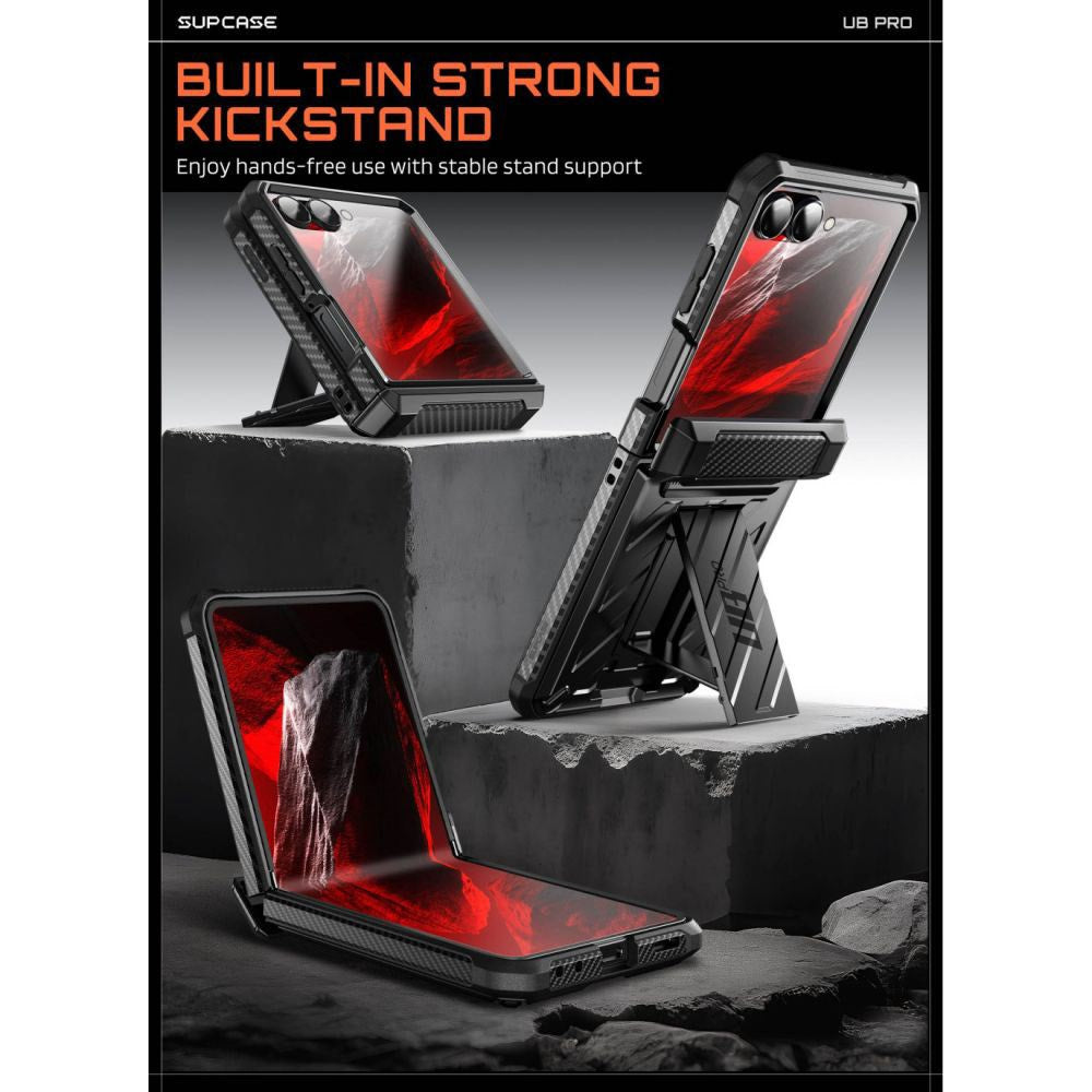 Samsung Galaxy Z Flip8 Supcase Unicorn Beetle Pro Case w. Kickstand - Black