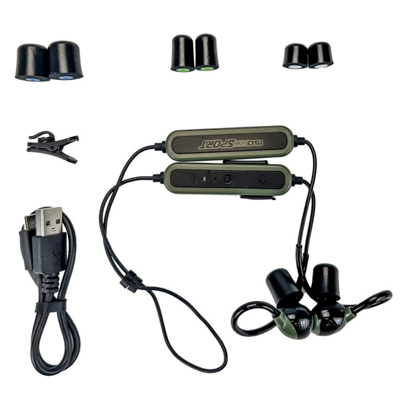 ISOtunes PRO Advance 2.0 Noise-Cancelling Hearing Protection with Bluetooth - Black / Green
