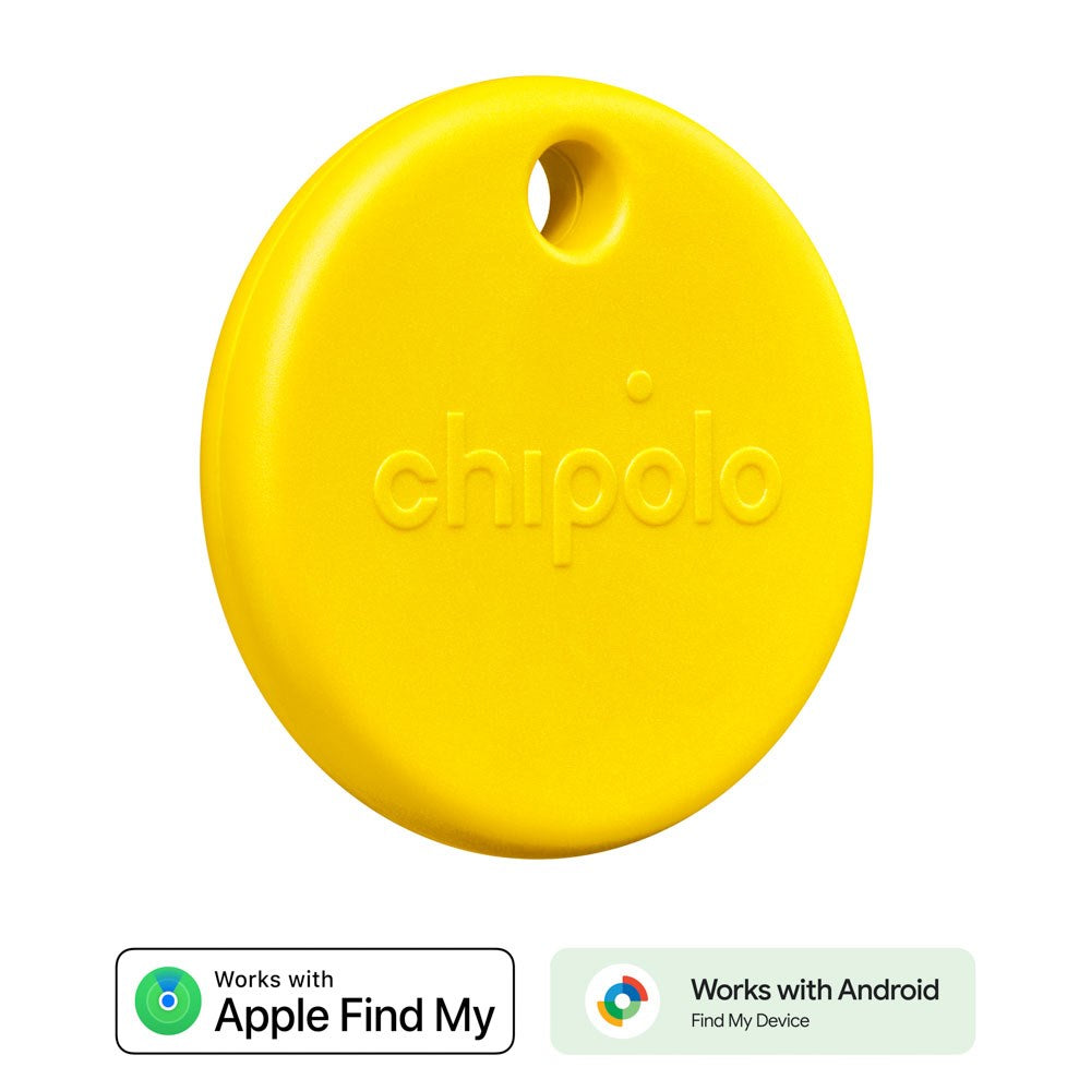 Chipolo POP Bluetooth GPS Tracker - Compatible with Apple Find My & Google's Find My Device - Yellow