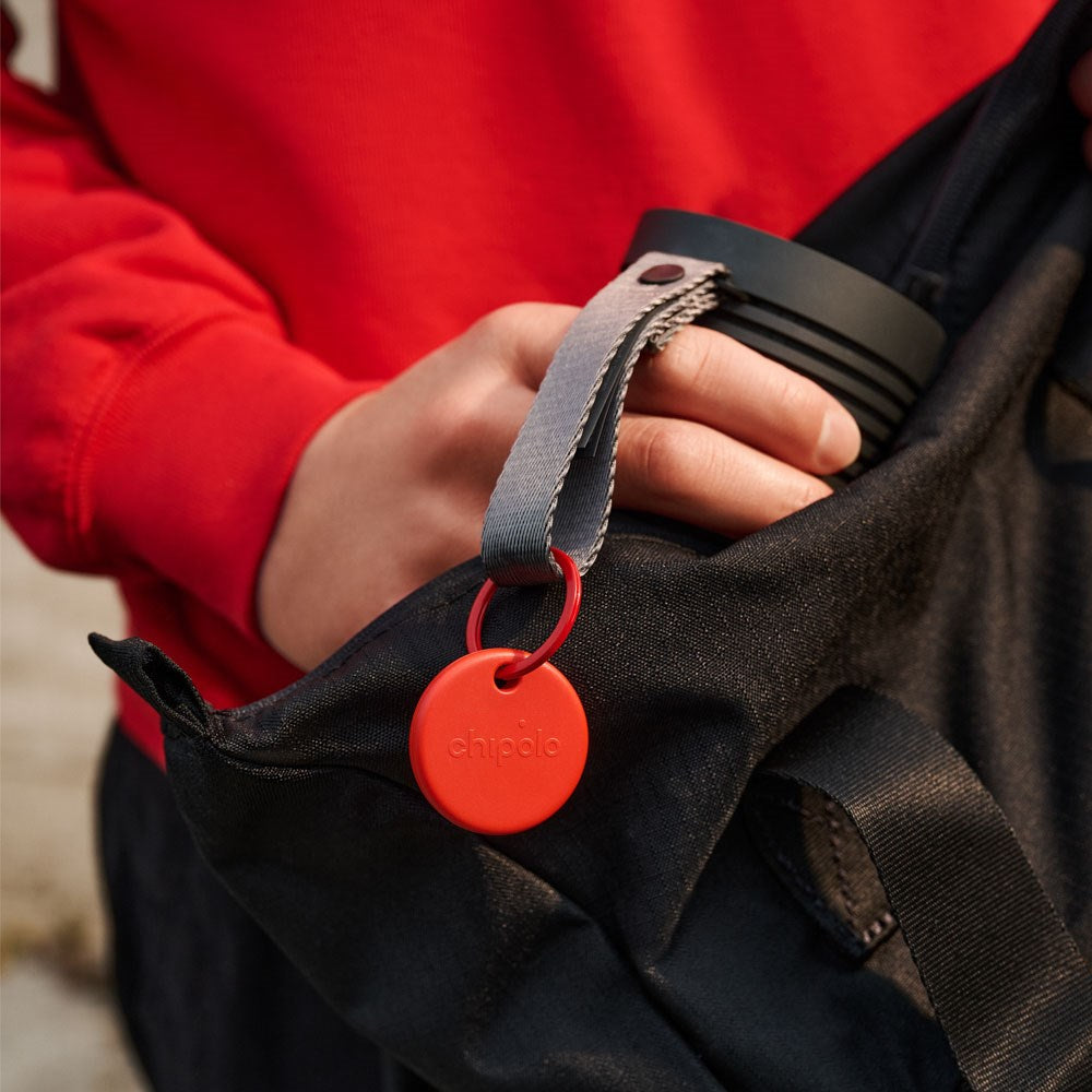 Chipolo POP Bluetooth GPS Tracker - Compatible with Apple Find My & Google's Find My Device - Red