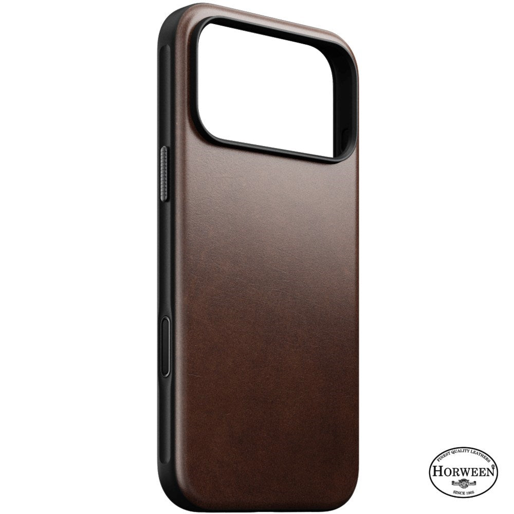 iPhone 18 Pro Max Nomad Modern Horween Leather Case - MagSafe Compatible - Rustic Brown