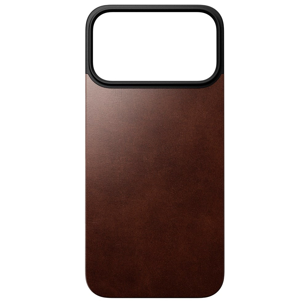 Nomad iPhone 17 Pro Magnetic Horween Leather Back Case - MagSafe Compatible - Rustic Brown