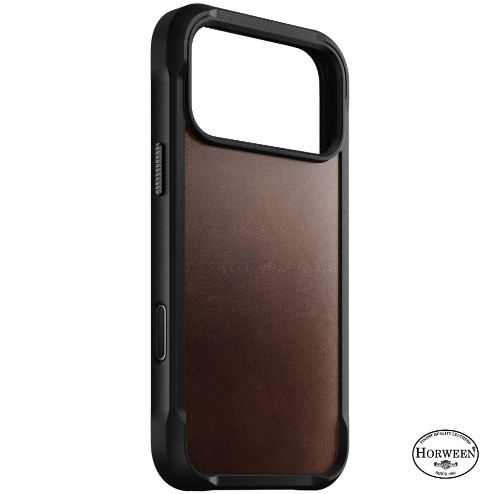 iPhone 18 Pro Nomad Rugged Horween Leather Case - MagSafe Compatible - Rustic Brown