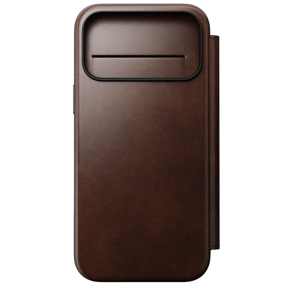 iPhone 18 Pro Max Nomad Modern Horween Leather Folio Case - MagSafe Compatible - Rustic Brown