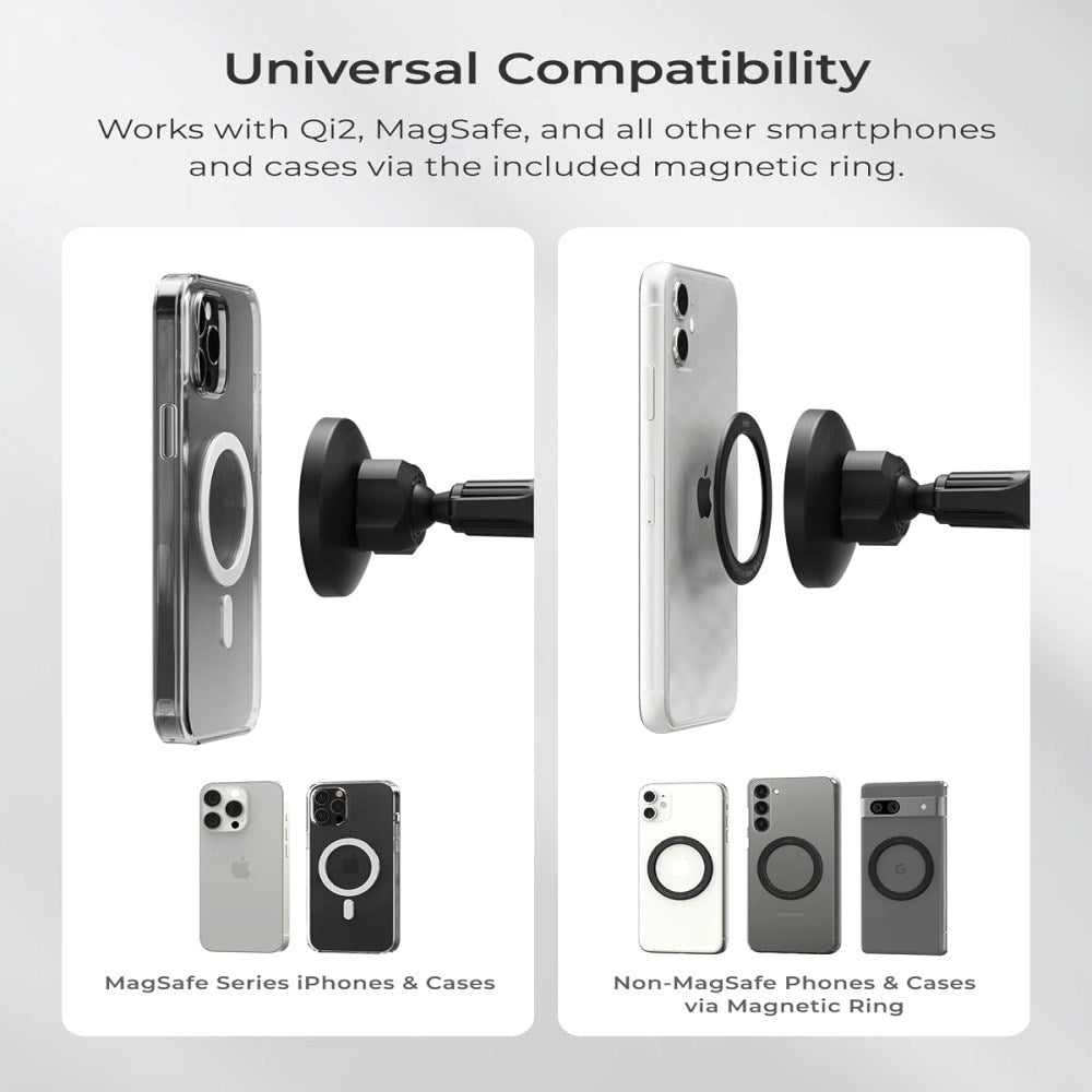 iOttie iTap 3 Car Vent Mount with Magnetic Ring - MagSafe Compatible - Black