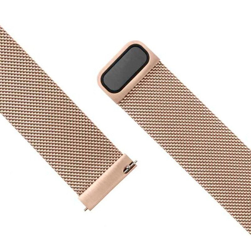 Fixed Universal Smartwatch Mesh Metal Strap (20mm) - Rose Gold