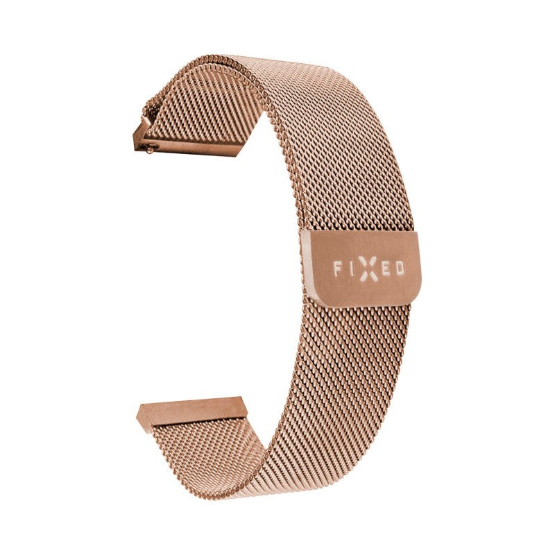 Fixed Universal Smartwatch Mesh Metal Strap (22mm) - Rose Gold