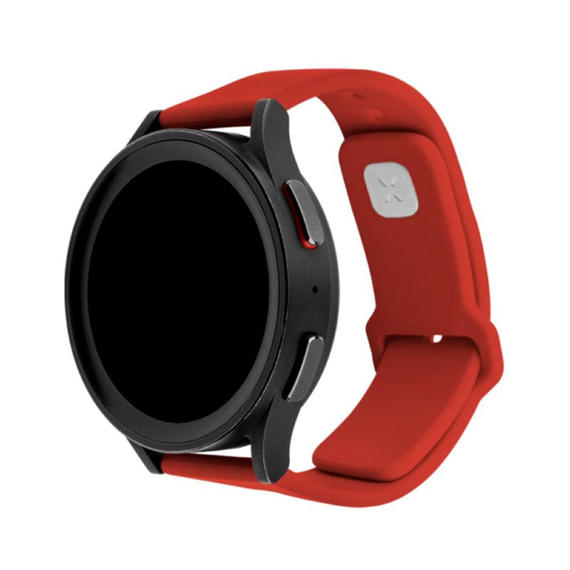 Fixed Universal Smartwatch Sporty Silicone Strap (20mm) - Red