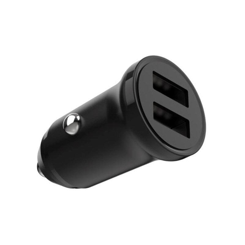 Fixed Mini Car Charger 2x USB-A / 1x Lightning Cable 15W - 1m - Black
