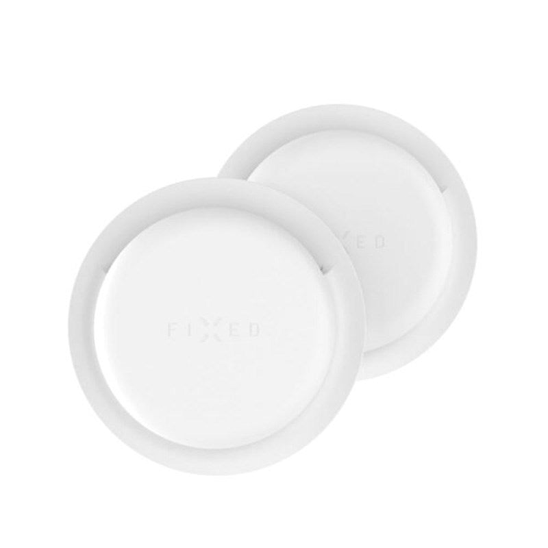 Fixed Silicone Sticker Case for Apple AirTag 1. & 2. Gen. - 2 pcs - White