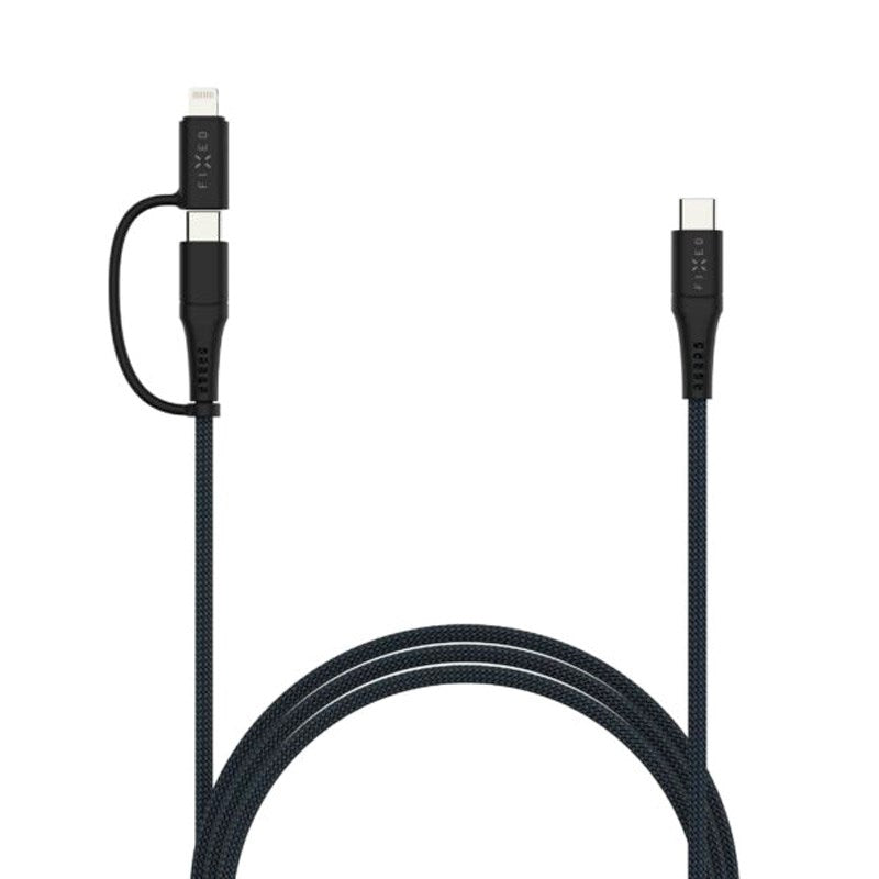 Fixed 2-in-1 60W USB-C to Lightning Cable 2m - Black