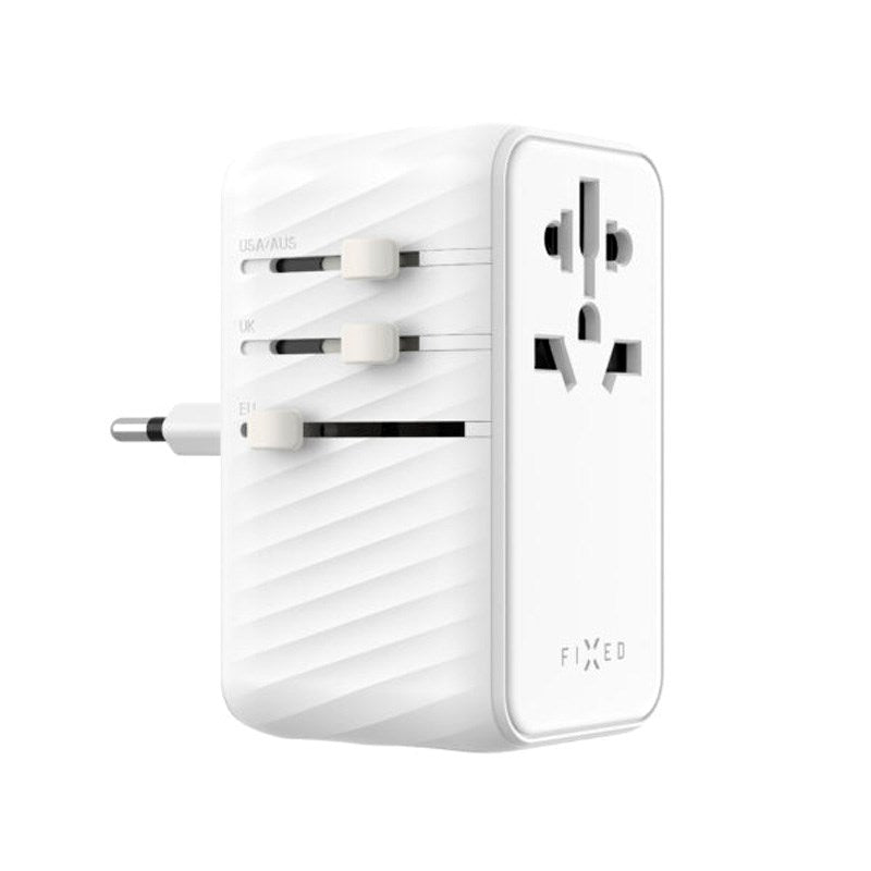 Fixed Universal Travel Adapter 85W EU / UK / USA / AUS - White
