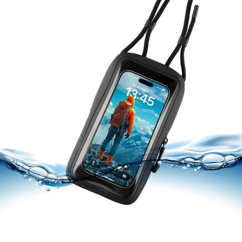 Fixed Waterproof Case for Mobile (Max. Dimensions: 95 x 186 mm) - Black / Transparent