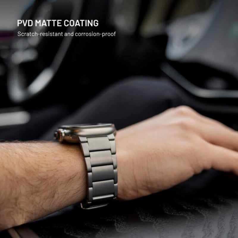 Fixed Apple Watch (42/44/SE/45/46/49) Titanium Strap - Grey