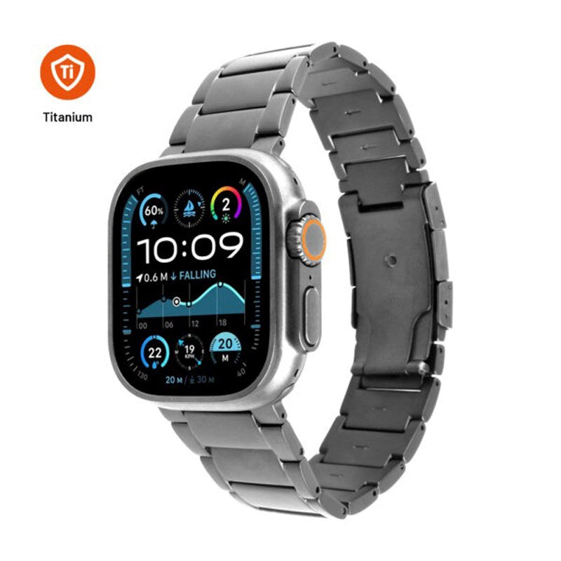 Fixed Apple Watch (42/44/SE/45/46/49) Titanium Strap - Grey